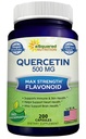 ASquared Beslenme Quercetin 500 mg Supplement - 200 Capsules - Quercetin Dihidrat Cardiovascular Sağlık Desteklemek için - Max Strength Toz Kompleksi Pills Immune Response