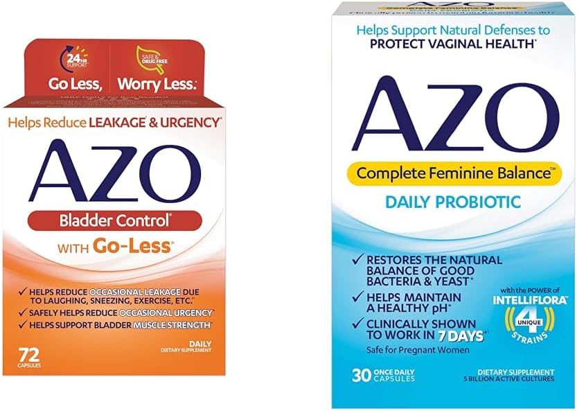 Go-Less Daily Supplement ile AZO Bladder Kontrolü | Yardımlar Occasional Urgency & Complete Feminine Balance Daily Probiyotikleri Kadınlar için Tamamlayın