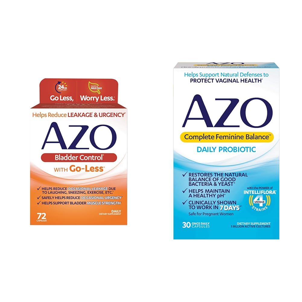 Go-Less Daily Supplement ile AZO Bladder Kontrolü | Yardımlar Occasional Urgency & Complete Feminine Balance Daily Probiyotikleri Kadınlar için Tamamlayın