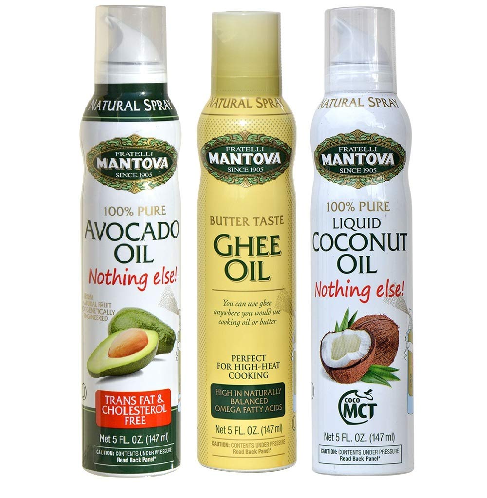 Σετ λαδιού Mantova Keto (Avocado, Ghee, Coconut MCT) Έλαιο), Συσκευασία των 3