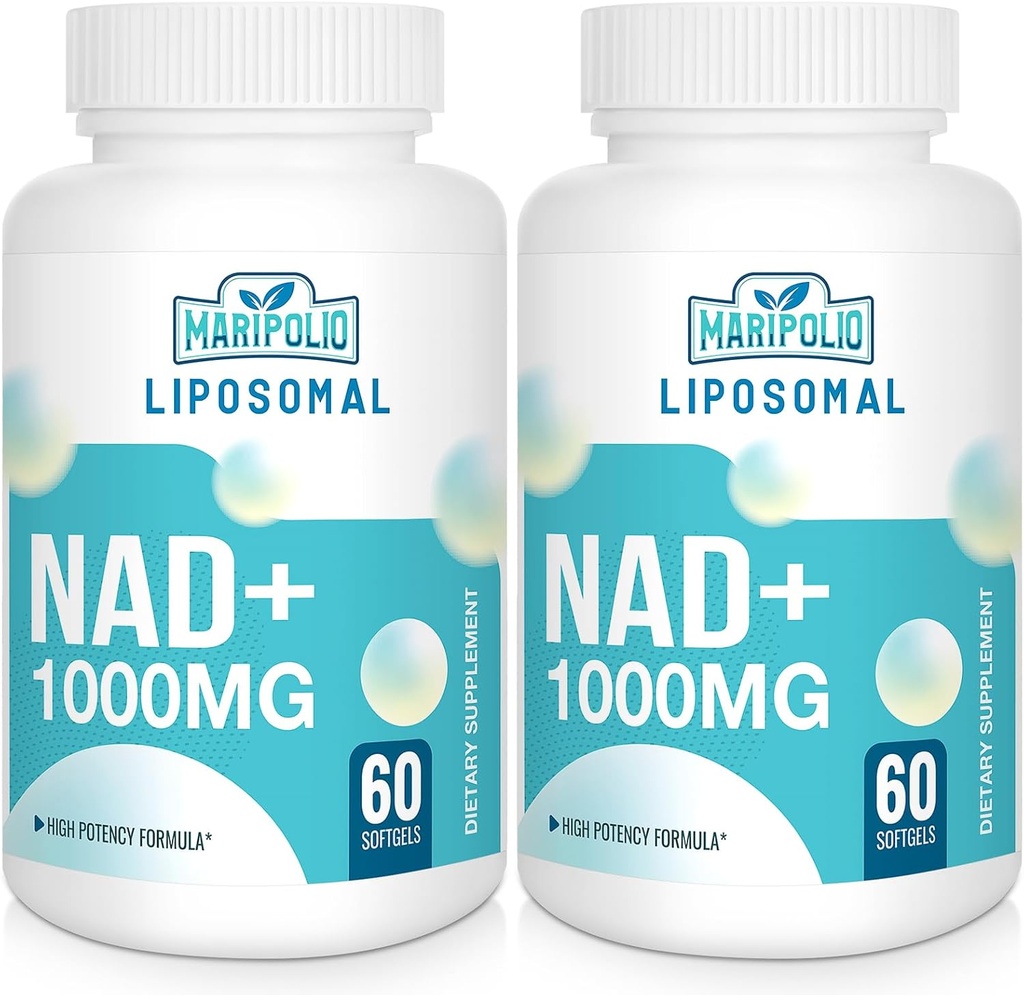 Liposomal NAD+ Supplement 1000 mg | En Yüksek NAD Pontecy | Max Aborpsiyon | Pure NAD Supplement | Enerji ve DNA Tamir, Aging Defense, Brain Function | 120 Softgels