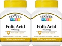 Folic Acid του 21ου αιώνα 400 mcg Δισκία, 250 Count (Pack of 2)