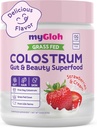 Colostrum Toz Premium | Gut Health & Bloating, Saç Büyüme ve Skin Glow, Immunity | Natural Flavor Strawberries & Cream | Grass-Fed Bovine Colostrum Supplement | High IgG, Gluten Free, Bioactives
