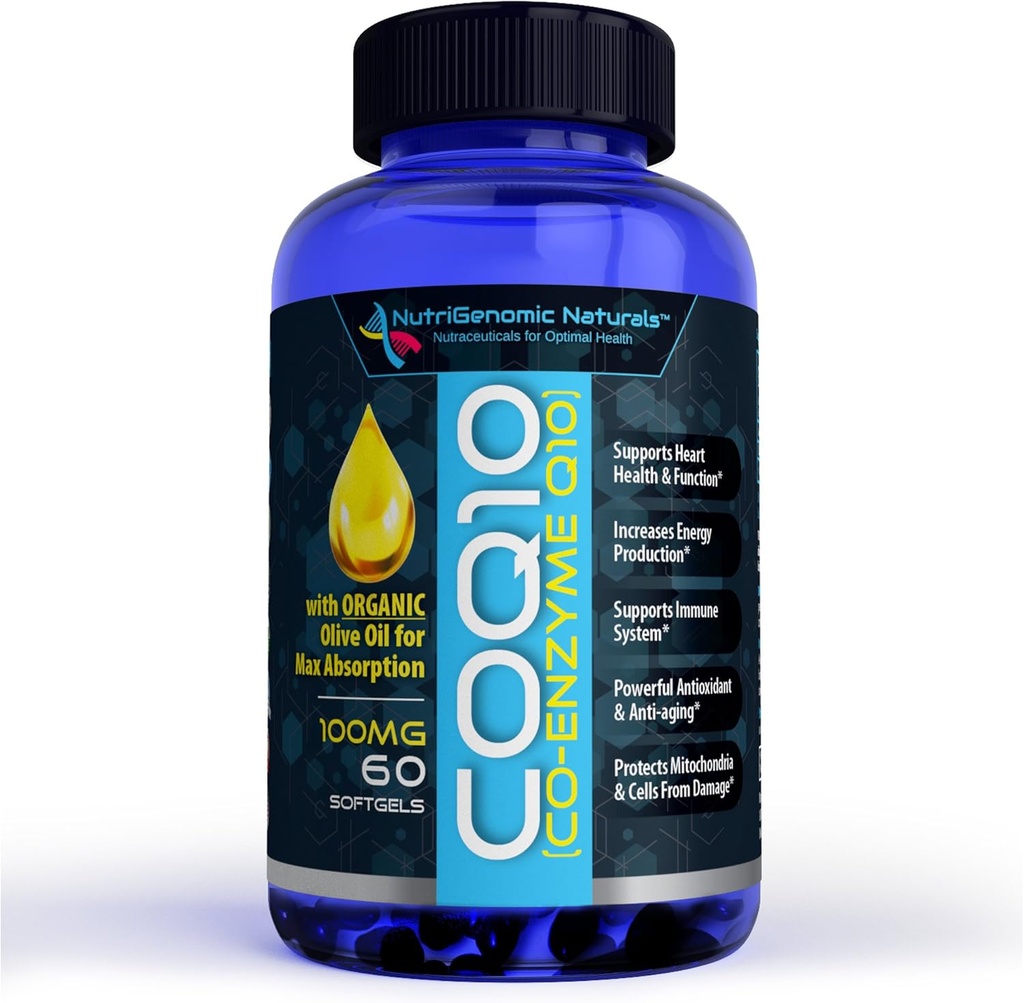 CoQ10, Coenzyme Q10, Organik Zeytinyağı ile En Yüksek Absorpsiyon, 100 mg, 60 Softgels, Ubiquinone, Ubiquinol, Supports Heart Health, Art, Pure, Natural, etkili