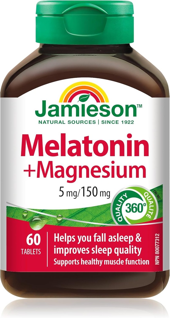 Jamieson Melatonin ile Magnezyum 5 mg/150mg, 60 Tablet