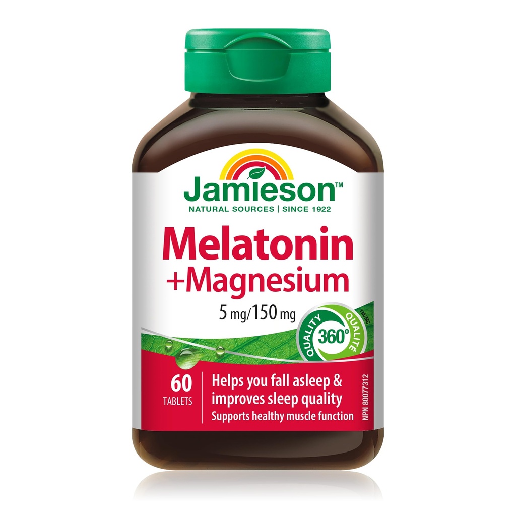 Jamieson Melatonin with Magnesium 5mg/150mg, 60 Tablets