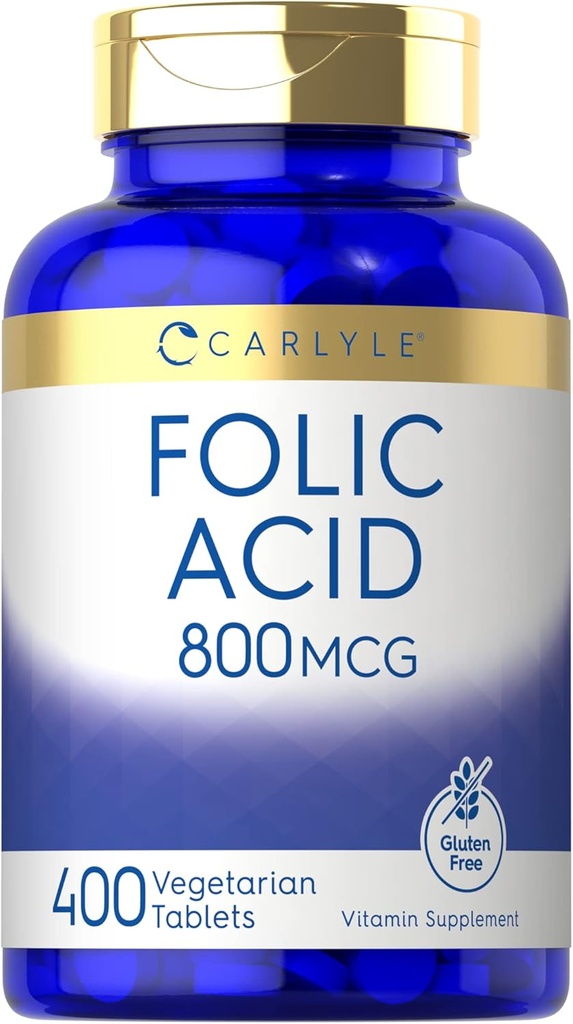 Carlyle Folic Acid 800 Mcg Tabletler | 400 Kont | Vegetarian, Non-GMO, Gluten Free