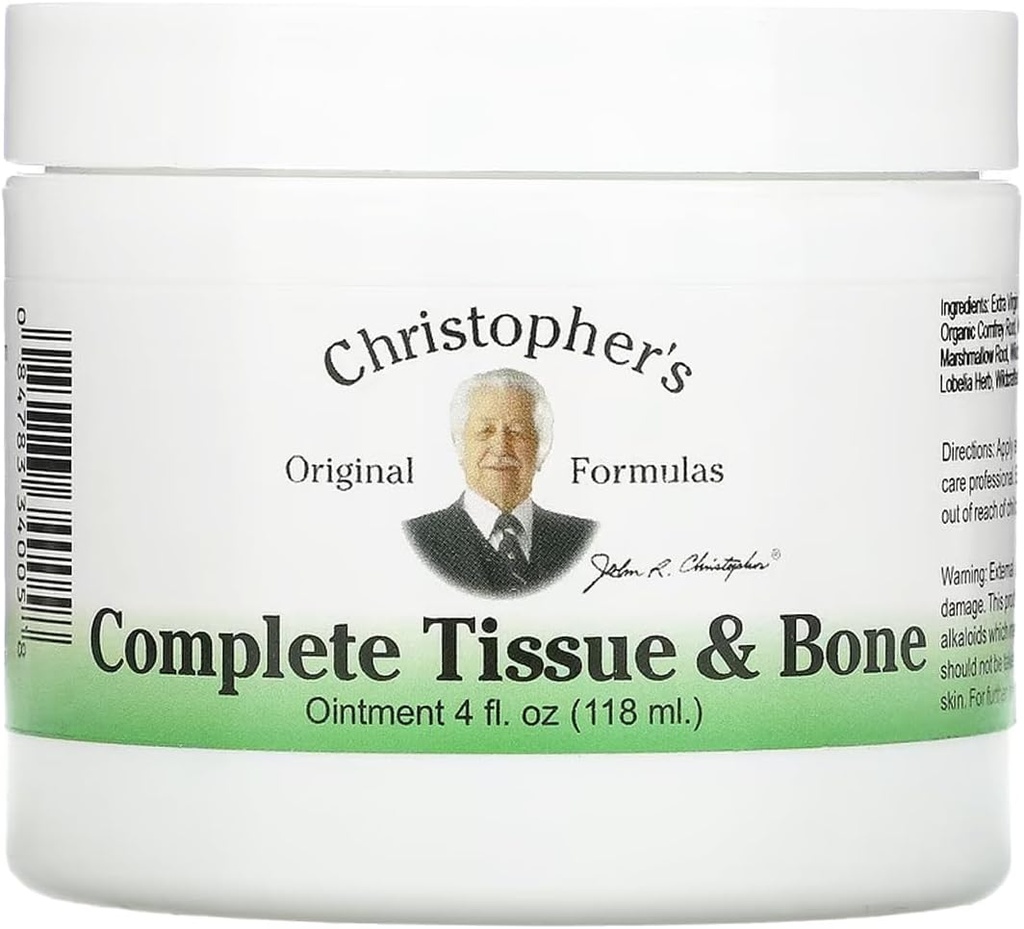Christopher'ın Orijinal Formulaleri Tamamlanan Doku & Bone Ointment, Herbal Topical for Muscle & Joint Support, 4 fl oz