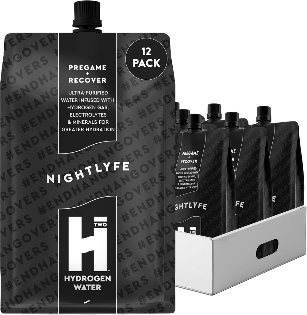 HTWO Nightlyfe Recovery, 16.9oz Premium Hidrojen Elytes, Vitaminler ve Mineraller, 12Pack, Recovery & Spiritty için Fonksiyonel Hydration Packets, Sugar Free