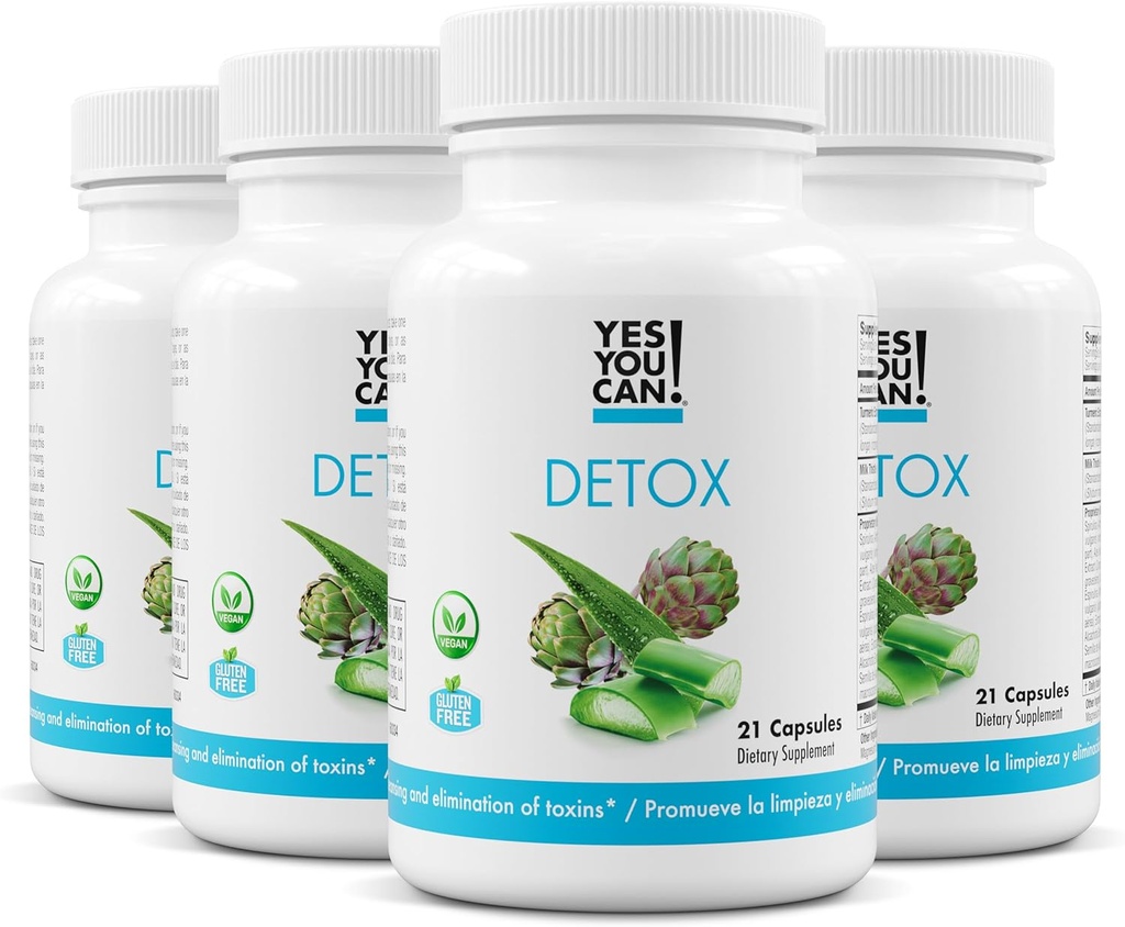 Ναι Μπορείς! Φυσικό χάπι Detox - Diuretic Cleanse με ηλεκτρολύτες & Βιταμίνες - Βοηθά με τη διατήρηση νερού - Χωρίς γλουτένη, 21 κάψουλες (4 Συσκευασία)