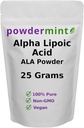 Alpha Lipoic Acid Powder (RS-ALA, Pure ALA) (Multiple Sizes) Antioxidant (ALA Powder) Scoop Included