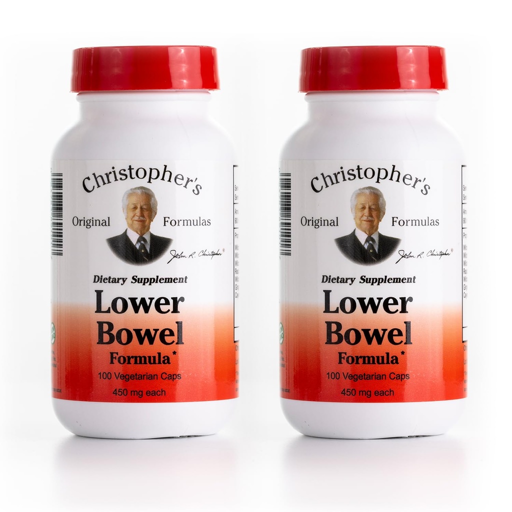 Christopher's Original Formulas Lower Bowel Cleanse Formula Κάψουλες - Herbal Laxative Colon Cleanse and Gut Cleanse 100 ct. - Συσκευασία των 2