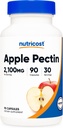 Κάψουλες Nutricost Apple Pectin 2.100mg ανά υπηρεσία, 90 κάψουλες - Χωρίς γλουτένη, 30 σερβιέτες
