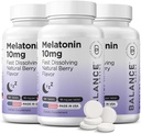 Dengeleyici Melatonin 10 mg Hızlı-Dissolve, 120 Tablet - Restful Nights için Doğal Uyku Yardımı, Rahatlama ve Tranqutitude için Ücretsiz Destek