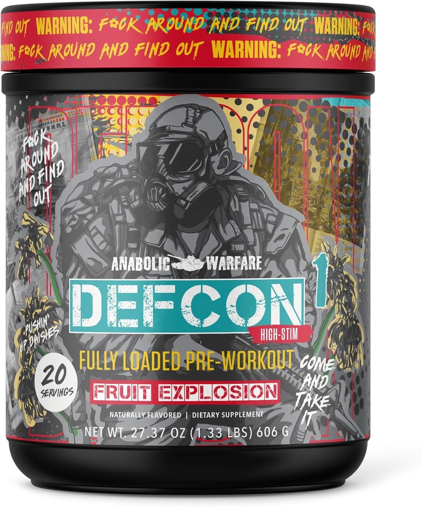 Dövme Savaş Defcon1 High Stim, High-Intensity Pre-Workout Toz (Fruit Patlama, 20 Hizmet)