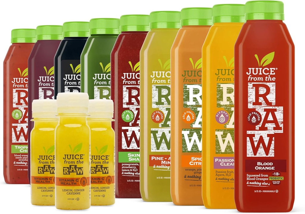Immunity Cleanse Most Popular Juice Cleanse/Detox /% 100 Raw Cold-Pressed Juices (18 Şişeler + 9 Shots)