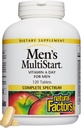Doğal Faktörler, Erkeklerin MultiStart Daily Multivitamin, Immune Health ve Energy için Beslenme Desteği, 120 tablet (60 hizmet)