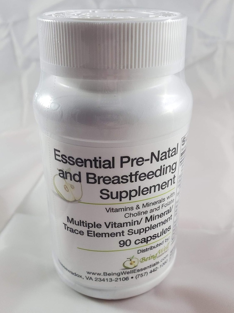 Temel Pre-Natal ve Emfeeding Supplement Vitamins & Minerals with Choline and Folate Trace Element Supplement 90 Capsules