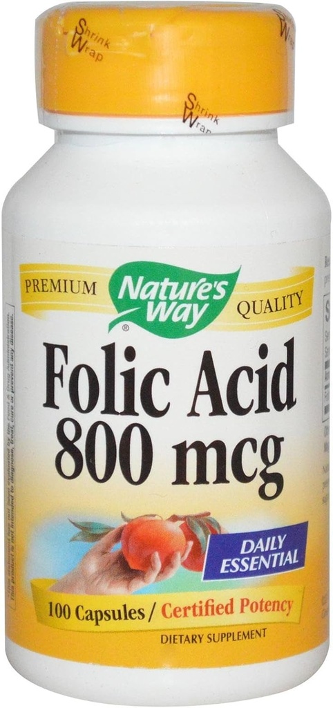 Nature's Way Folic Acid 80006 100 Capsules (Pack of 2)