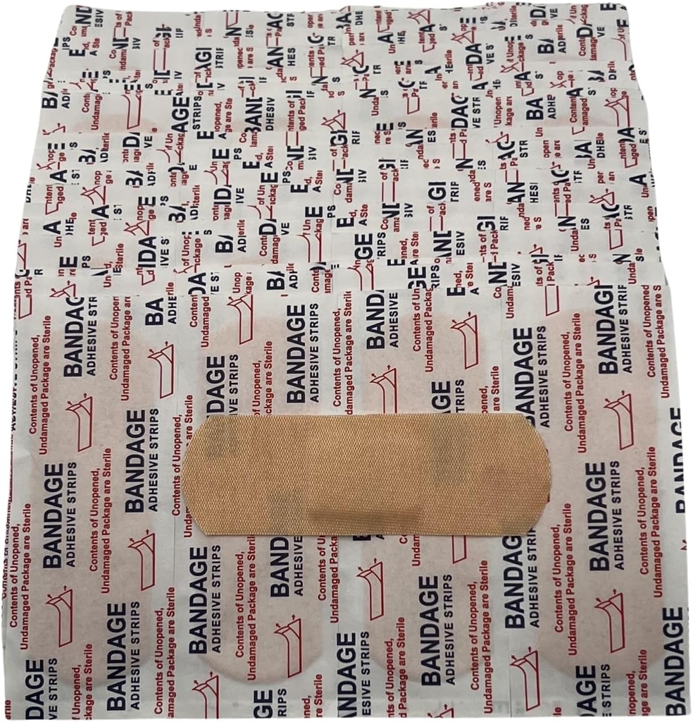 200 Pack Ευέλικτες αυτοκόλλητες γάζες υφάσματος, Αναπνεύσιμες Άνετες λωρίδες 1" x 3" για πρώτες βοήθειες, φροντίδα τραύματος και προστασία