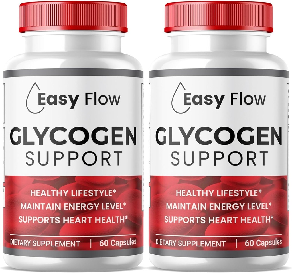 (2 Pack) Easy Flow Glycogen, EasyFlow Glycogen Support Capsules, Glyco Optimizer Formula, Doğal Kan Gemi Temiz, Premium Easy Flow Glycogen Support (120 Capsules)