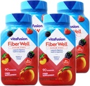 VitaFusion, Fiber Well Gummies, Fiber Supplement, Assorted Flavors - 90 sakız, 4 Paket
