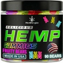 Hemp Gummies Premium Hemp Oil Gummy Bears Edibles- Natural Calm, Peace and Relaxation-Promote Sleep, Back- Natural Omega 3 6 9-High Potency Hemp- Made in USA