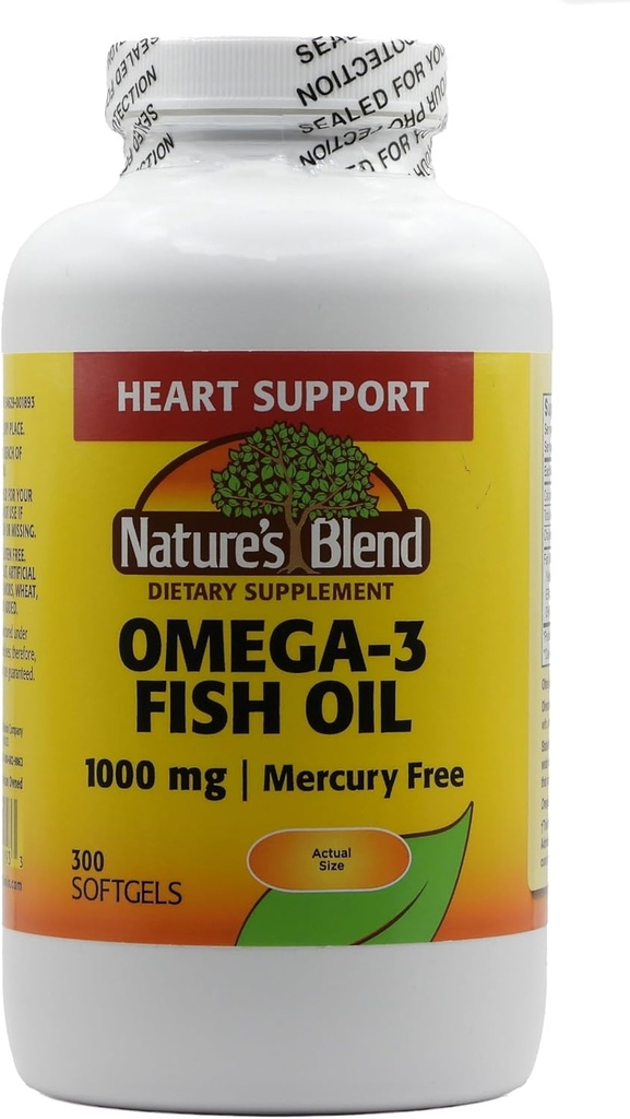 Nature's Blend Omega-3 Fish Oil, 1000 mg 300 Softgels