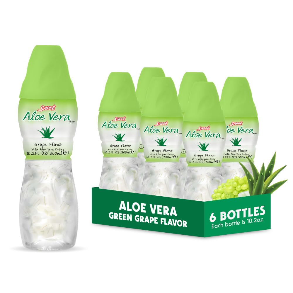 Aloe vera suyu (Grape aromalı) daha büyük saf aloe hamuru (6 Packs) ile Bitki bazlı meyve suyu hidrasyon için harika ve büyük aloe hamuru içeriyor. Yetişkinler ve çocuklar için sağlıklıdır