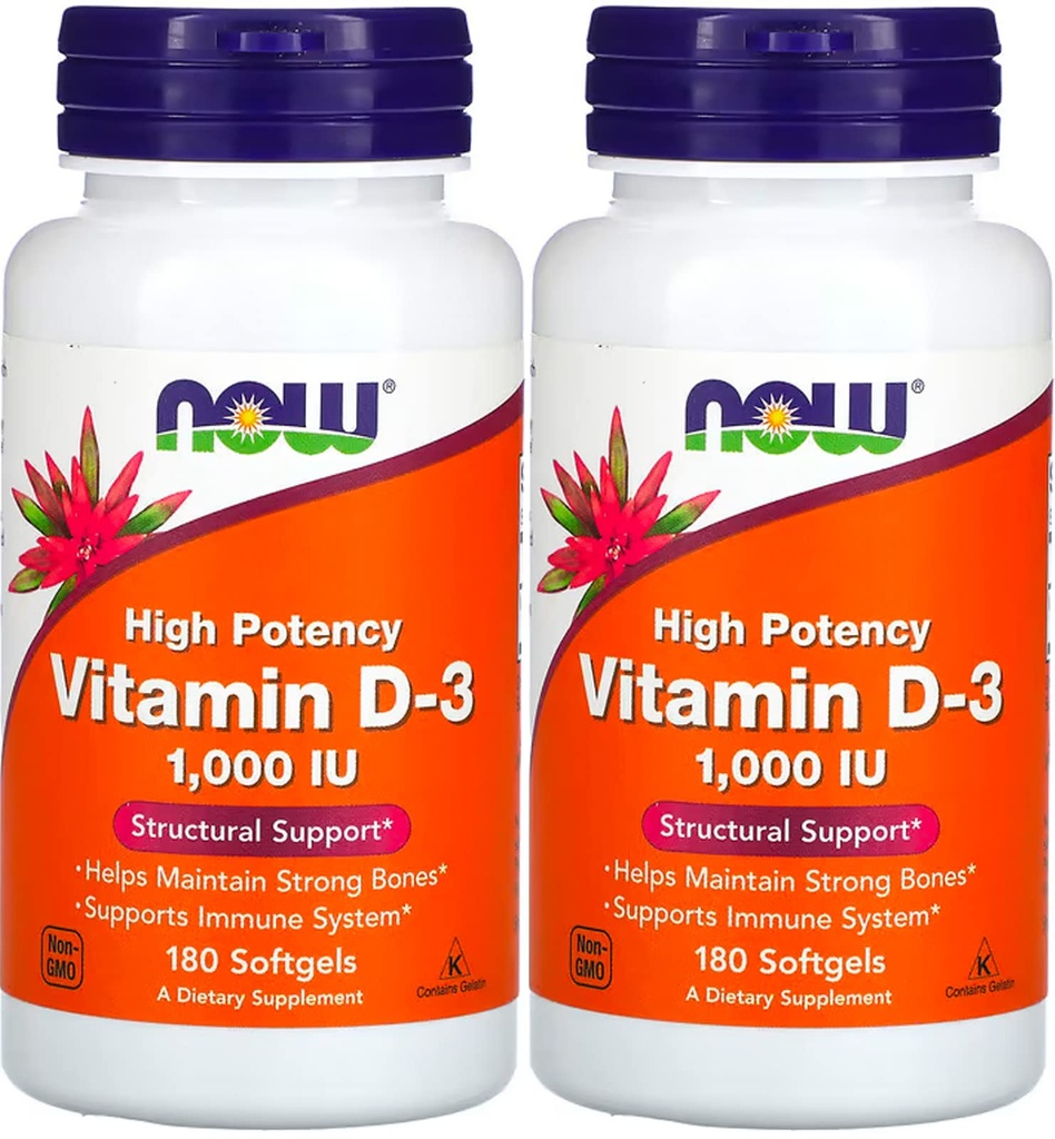 Şimdi Gıdalar - D3-1000iu (180 softgels) 2 PACK