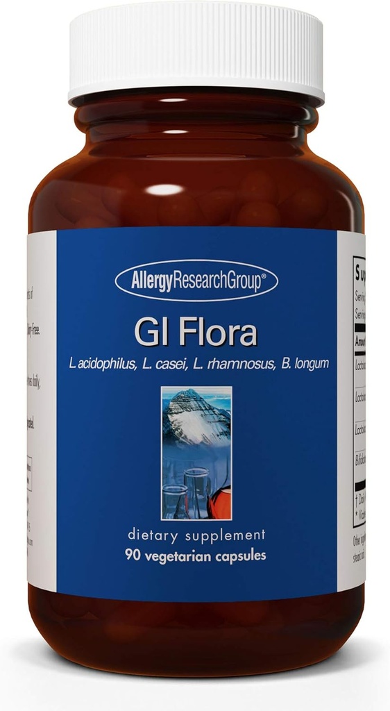 Alerji Araştırma Grubu GI Flora Supplement - Probiyotik for Digestive Health, Gut Health for Men & Women, Lactobacillus and Bifidobacterium - 90 Count
