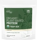 Organik Bitki Protein Toz Vanilla, Kadınlar ve Erkekler için Organik Protein Toz, Kabak & Pea Protein Toz Vegan, Gluten Free, Plant Based Protein Shakes, 18g - 21.5 Oz Oz Oz