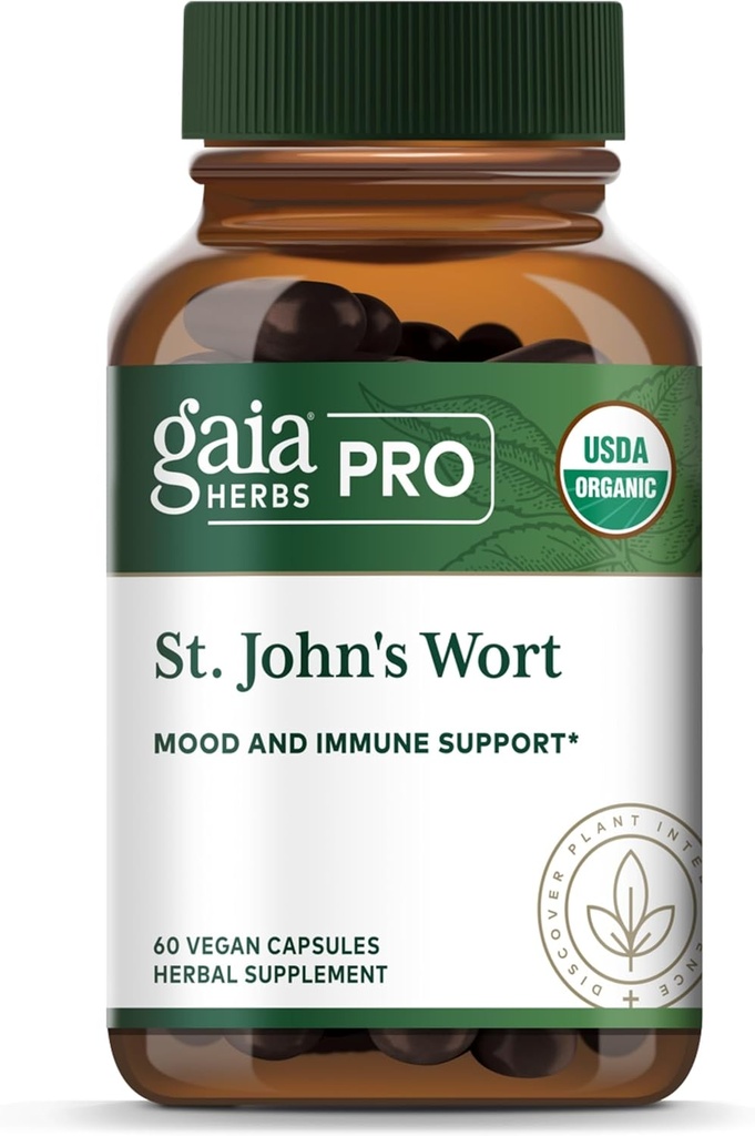 Gaia Herbs Pro St. John's Wort - Sağlıklı Immune System Support Supplement - Health Supplement with Organic St John's Wort - 60 Liquid Phyto-Caps (30 hizmet)