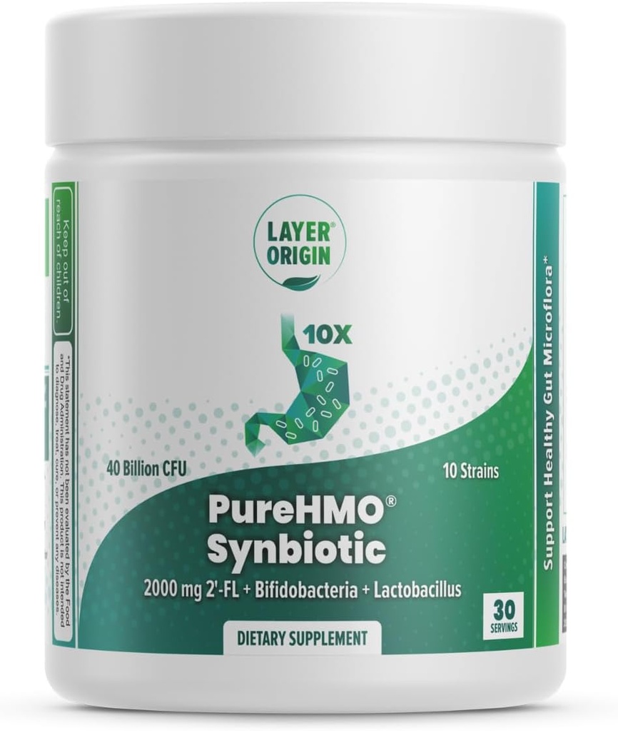 Katman Origin | PureHMO Synbiyotik: Prebiyotik + Probiyotik, 2000 mg of Human Milk Oligosaccharides Toz, 10 Strains, 40 Milyar Probiyotik - Toz Form