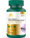 Lutein ve Zeaxanthin Supplements - 6 in 1 Vision Protection Complex with Lutein 20mg, Zeaxanthin, Astaxanthin, Crocin, C & E, 120 Softgels, Non-GMO, Gluten-Free, Supports Eye Health Kompleksi