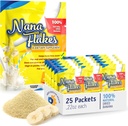 Nana Flakes 100% Pure Banana Flakes Medical Food Powder - Μείωση της πρόσληψης λίπους & Φυσική θεραπεία για Διάρροια & Έγκαυμα καρδιάς - Μεγάλη Πηγή Πρωτεΐνης & Fiber (25 Single-Serve Packs)
