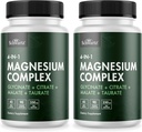 BioSchwartz Magnezyum Kompleksi (2 Pack) 350 mg Magnezyum Glycinate Citrate Malate ve Taurate Per Sağlıklı Nerves Kass Kalp Uyku Desteği (Vegan, Gluten-Free, Non-GMO)
