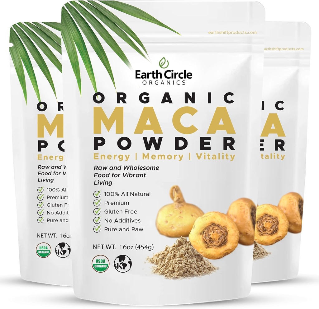 Dünya Çemberi Organik Sarı Maca Kök Toz, Doğal Superfood, Enerji, Kilo ve Kadınların Fertness - Vegan - 1 Pound (Pazar 3)