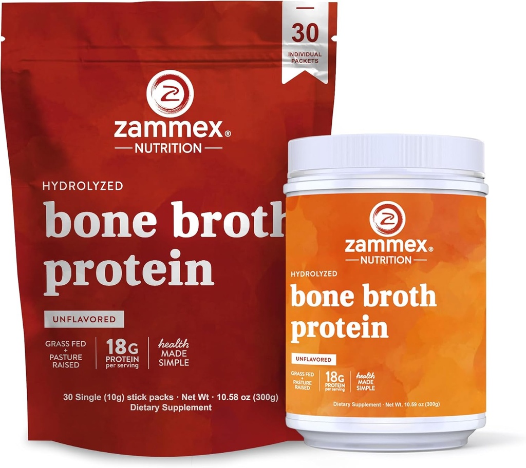 Zammex Bone Broth Packets + Bone Broth protein Toz 300g