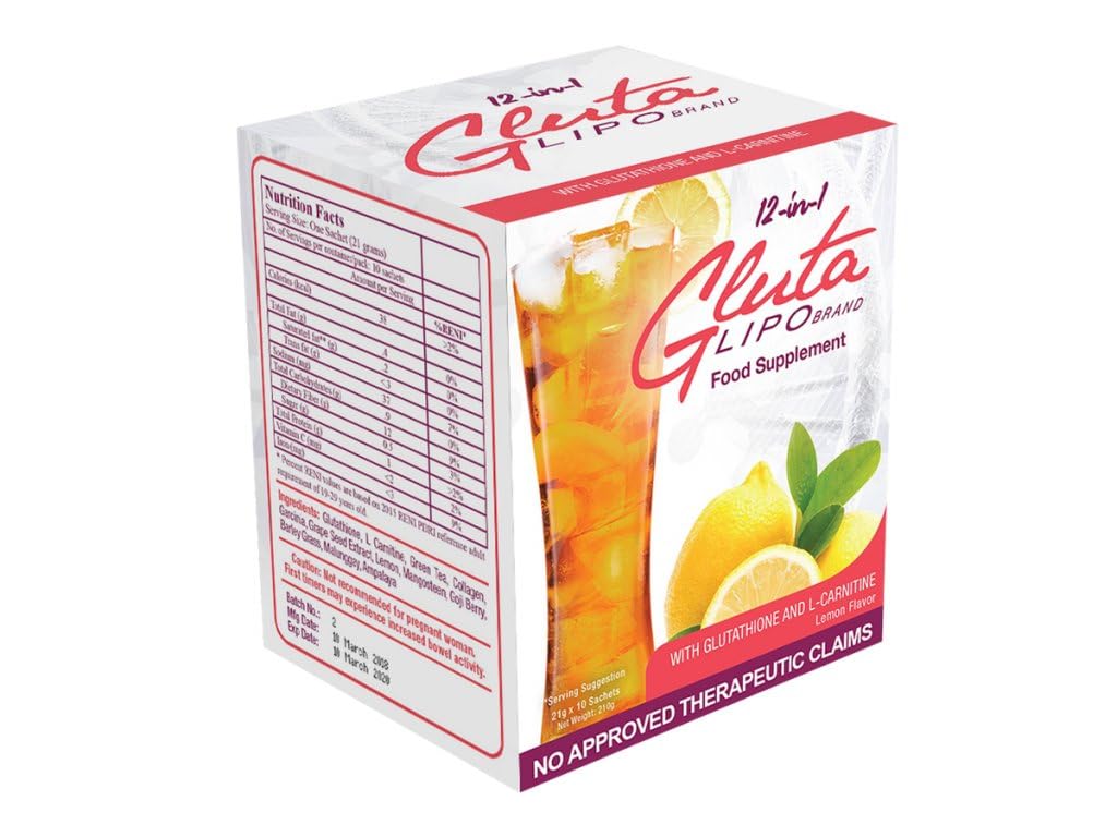 GlutaLipo 12IN-1 LEMON FLAVOR, 10 Sachets