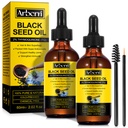 2 Pack Black Seed Oil Organic Cold Pressed,% 100 Pure & Natural Liquid Black Seed Oil Cold Pressed Glass Şişe 60ML for Skin Cares, Nourishes and Hydrates Hair