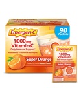 Emergen-C 1000 Vitamin mg C Toz Daily Immune Support Caffeine Free Vitamin C Supplements with çinko Manga and Electrolytes, Super Orange Flavor - 90/3 Ay Supply