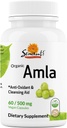 Sewanti Organik Amla Diyetsel Tamam Doğal Antioksi, C vitamini 60 Vegan Yüksek Potency Capsules, 500 mg