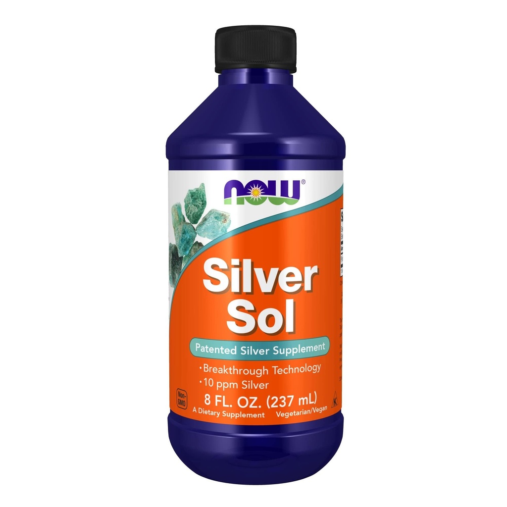 Şimdi Gıdalar Tamamlıyor, Silver Sol 10 PPM Elemental Silver ve Deionized Water, Liquid, 8-Ounce