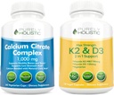 Safly Holistic Food Citrate Kompleksi 1000 mg + Vitamin D3 125mcg K2 MK7 9006 - 365 Vegan Capsules + 150 Vegetarian Capsules Sche - Made in USA