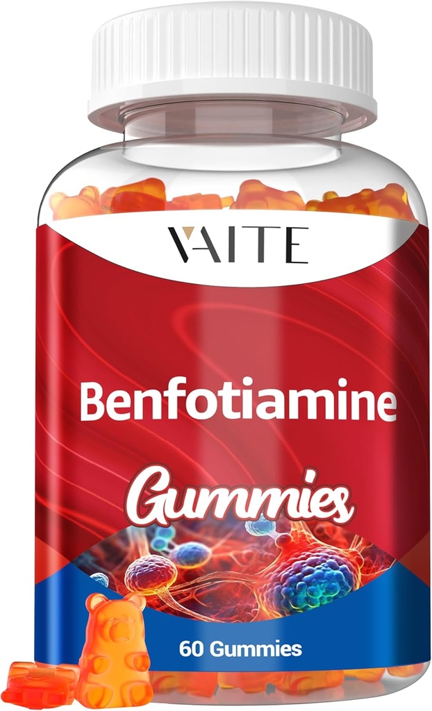 Benfotiamine 320mg Gummies with 45mg L-Leucine Supplement: Essential Vitamin B1 Complex for Men and Women, Non-GMO, Vegan & Gluten-Free - Υποστηρίζει Μεταβολισμός, Ενέργεια & Νευρικό Σύστημα Υγεία