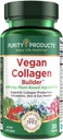 Vegan Collagen Builder - Organik Tüm Gıdalar Meyveler + Veg, Silica, Lutein, C vitamini, Biotin, Grape Tohum - Amino Asits Glycine, Lysine + Proline Collagen ATMs (30 hizmet, Tabletler)