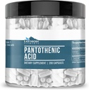 Earthborn Elements Pantothenic Acid 200 Capsules, Pure & Undiled, No Wordss