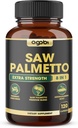 8in1 Saw Palmetto Prostate Support Supplement with Ashwagandha, Turmeric, Ginger, Nettle Leaf, Holy Basil & More - 120 Vegan Capsules for 2 Ay