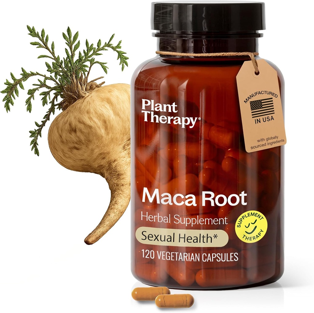 Plant Therapy Maca Root Capses Κατασκευασμένα στις ΗΠΑ 4 Μήνες Προμήθεια Υποστηρίζει Σεξουαλική Υγεία, Mood Ενισχύοντας, Ενεργοποιώντας & Μειώνει Συμπληρώματα έντασης για άνδρες & γυναίκες 120 Χορτοφαγική Κάψουλα